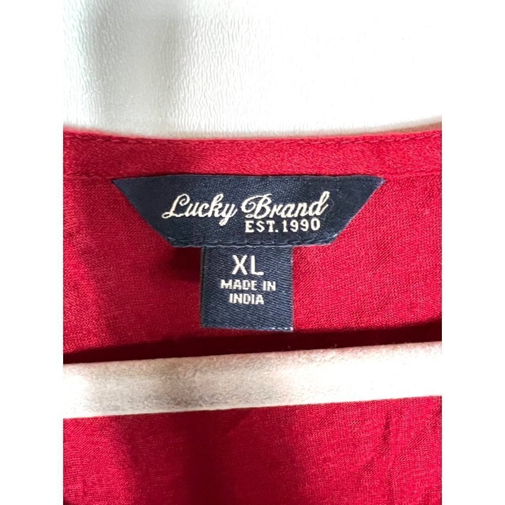 Lucky brand embellished red‎ top - Picture 5 of 7